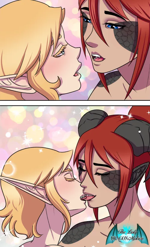 Thumbnail Dragon Girl Aurea and Elf Girl Flora Kiss - The Lusty Dragon Mistress 2 | NinaAberlein