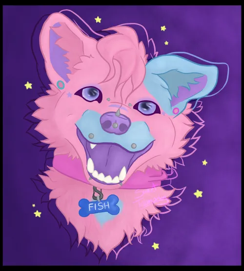 Thumbnail SweetTraumadog's Furry Art: A Headshot of My Fursona