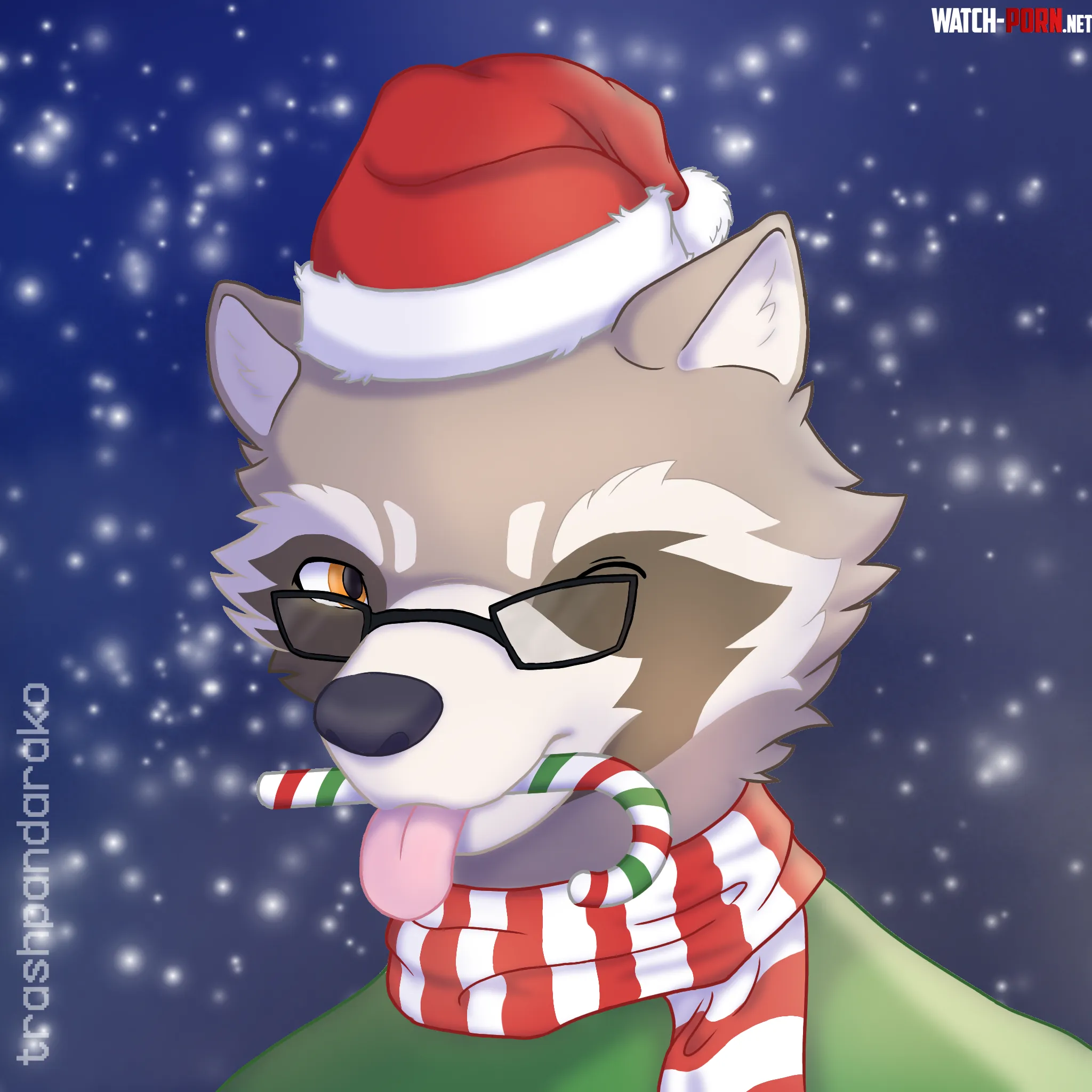 Wishing you a Merry Christmas art by me by trashpandarako