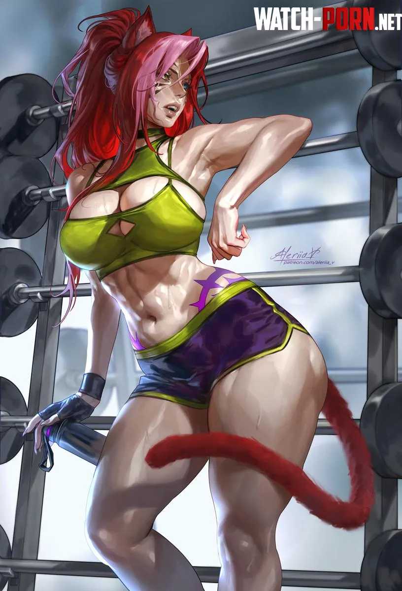 Sabrith at the Gym Aleriia V Final Fantasy 14 by Throwawheylmao