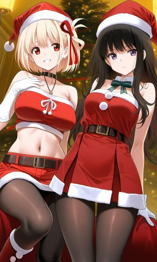 Thumbnail Santa Takina & Chisato Lycoris Recoil: Thigh Festivities | CheetahSperm18