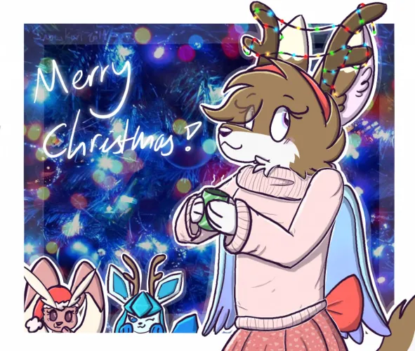 Thumbnail It's an Older Art But Merry Christmas by Snowwingedwolf in Furry