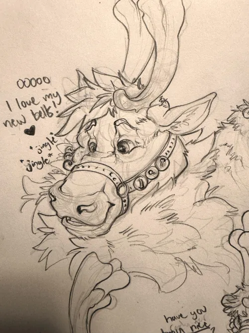 Thumbnail Holiday Sketch Delight - Zaverose's Festive Furry Creation