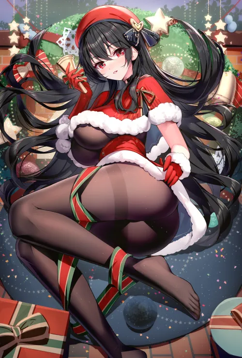 Thumbnail Elegantloveglimmer Wishes Merry Christmas from Taihou in ecchi