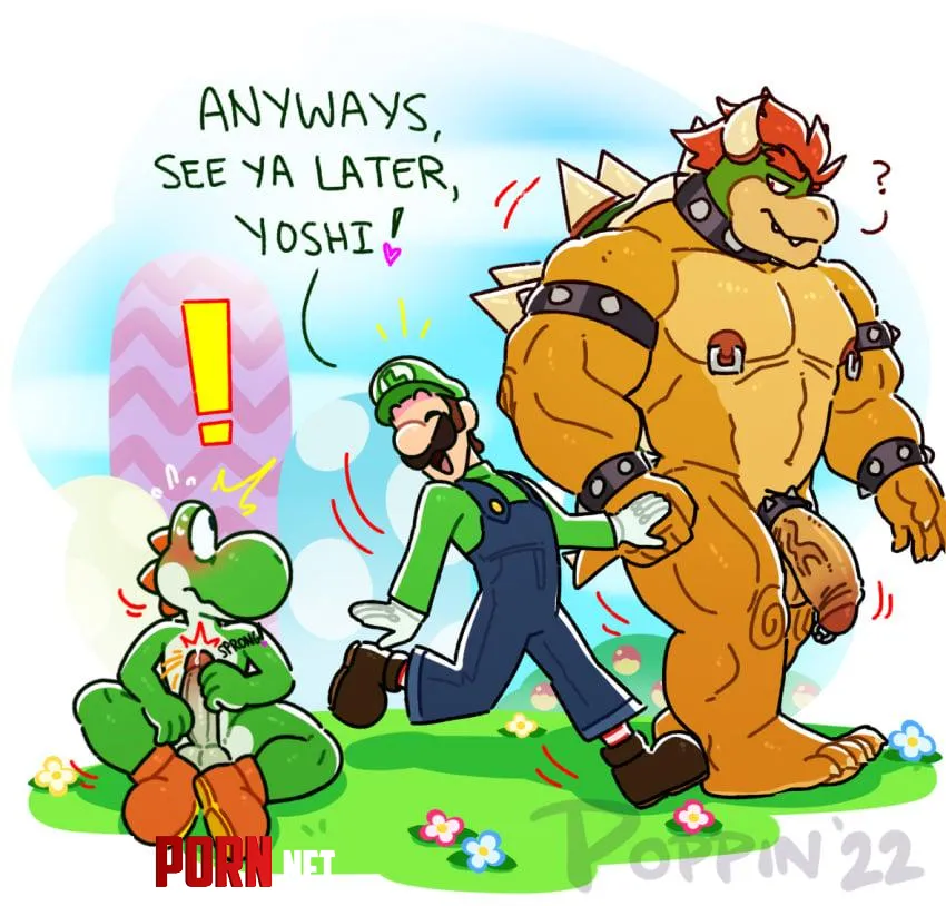 They may be enemies but sometimes they are frenemies Luigi Bowser and Yoshi Artist Unknown by ProofGarbage5171