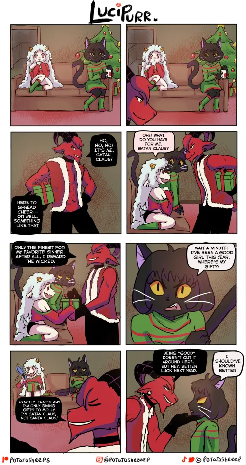 Thumbnail Festive Furry Twist with Satan Claus by potatosheeps