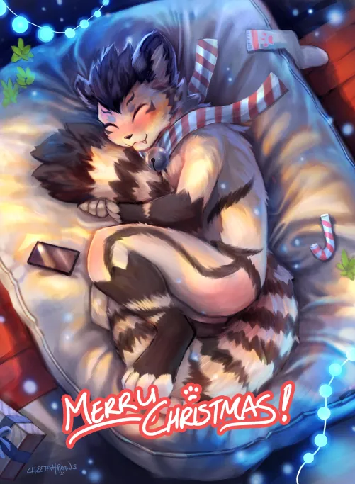 Thumbnail Gintan by CheetahPaws: Merry Christmas by Dragoniel in Furry