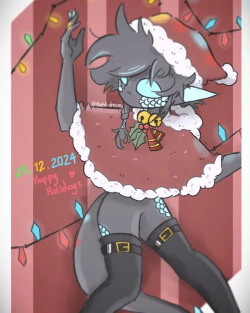 Thumbnail Happy Holidays Art by stupiddreems by Iam_Dishonest in Furry