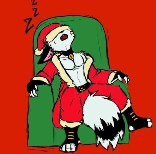 Thumbnail Christmas Exhaustion by akumasune in Furry