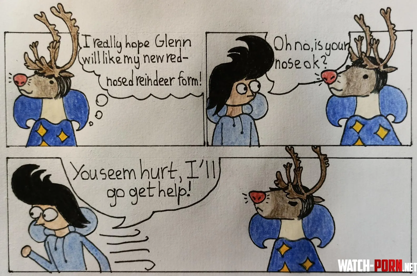 Rednosed reindeer art by me  by MrMoor2007