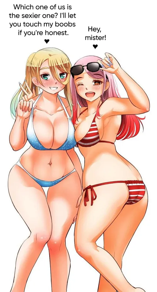 Thumbnail Hanako and Kujaku: Thick and Busty Beauties in Swimsuits