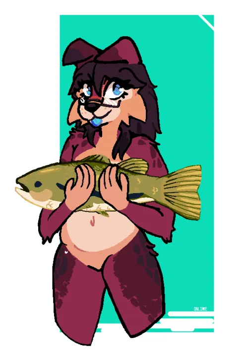 Thumbnail Art Trade Delight: 'Who Up Fishin They Web' - OnLimee_ Shares Their Creation