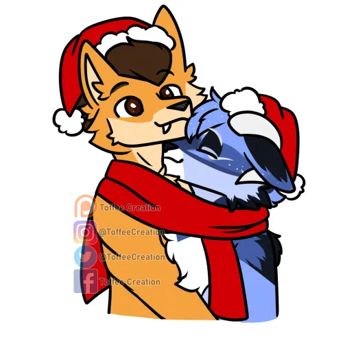 Thumbnail ToffeeCreation Presents Festive Couples YCH in the Furry World