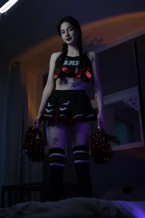 Thumbnail Spicynoodle666's Bold Pantyless Cheerleader Look for PunkGirls