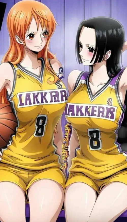 Thumbnail Cheering or Pleasuring: Join Robin & Nami at the Lakers Match with k1n786x