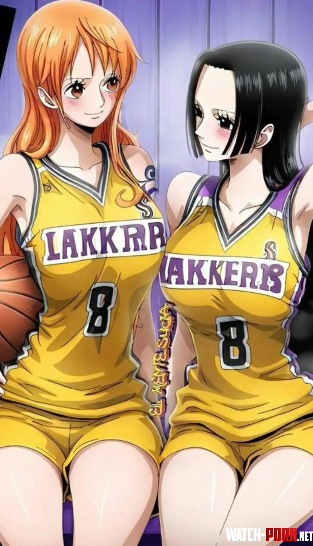 Robin and nami are ready for the Lakers match are you gonna cheer with them or fuck them by k1n786x