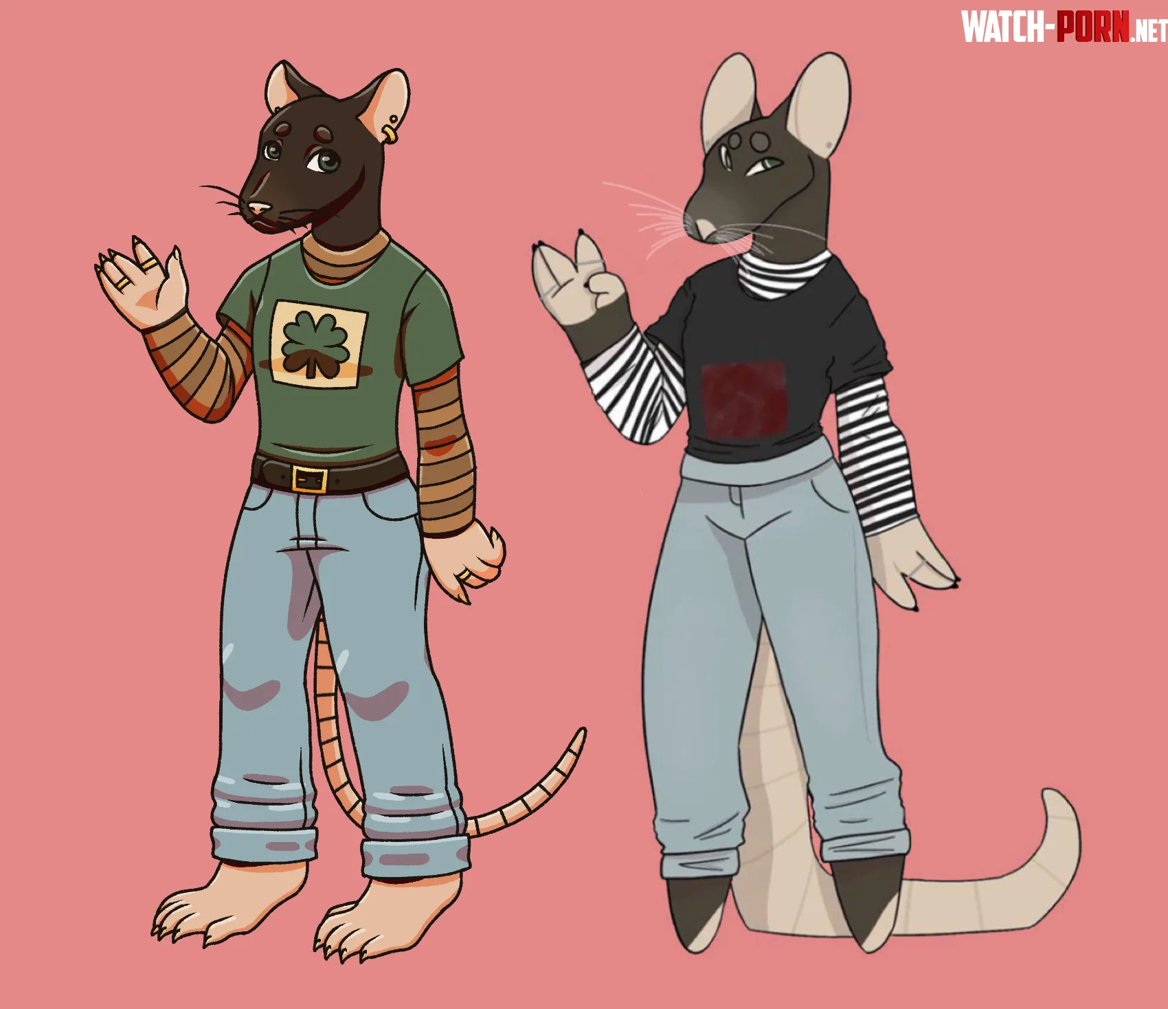 My fursonas new and old design by MossWoodMonkey