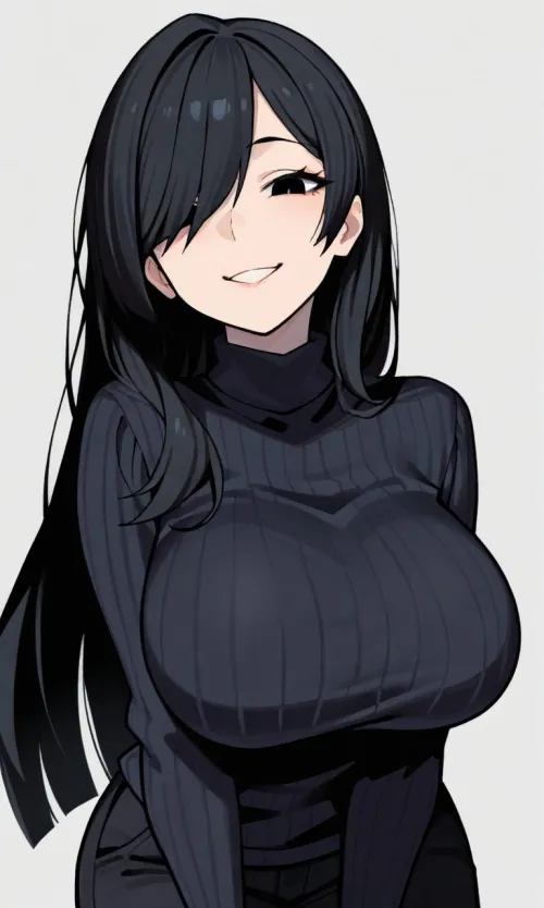 Thumbnail CheetahSperm18 Stuns in Snug Black Sweater | AnimeMILFS