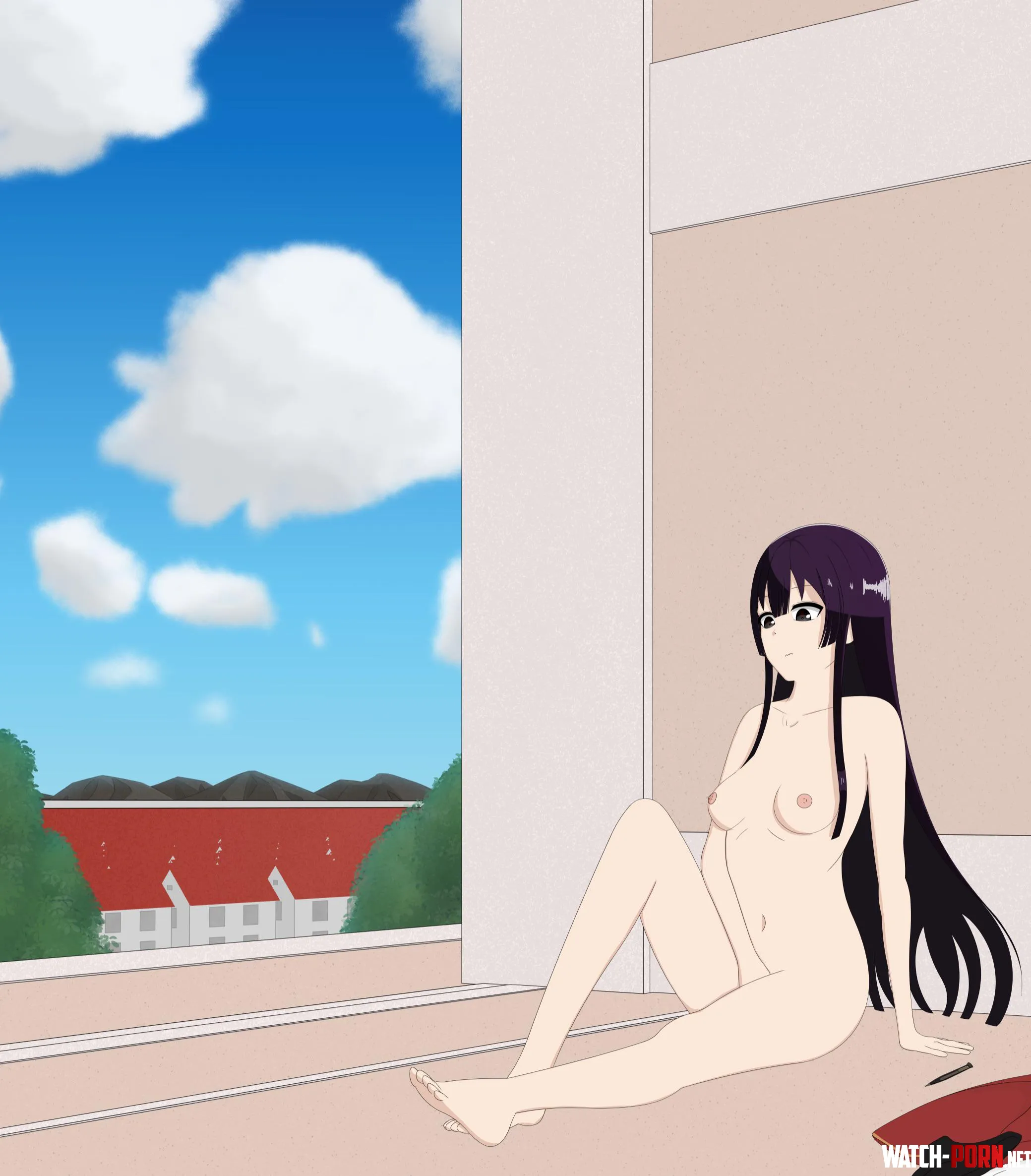 Yuri masterbating on the school roof by my friend by AdLeft6966