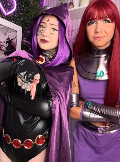 Thumbnail SkyleCherry and Momoitenshi Collaboration: Starfire as Raven | Teen Titans Porn