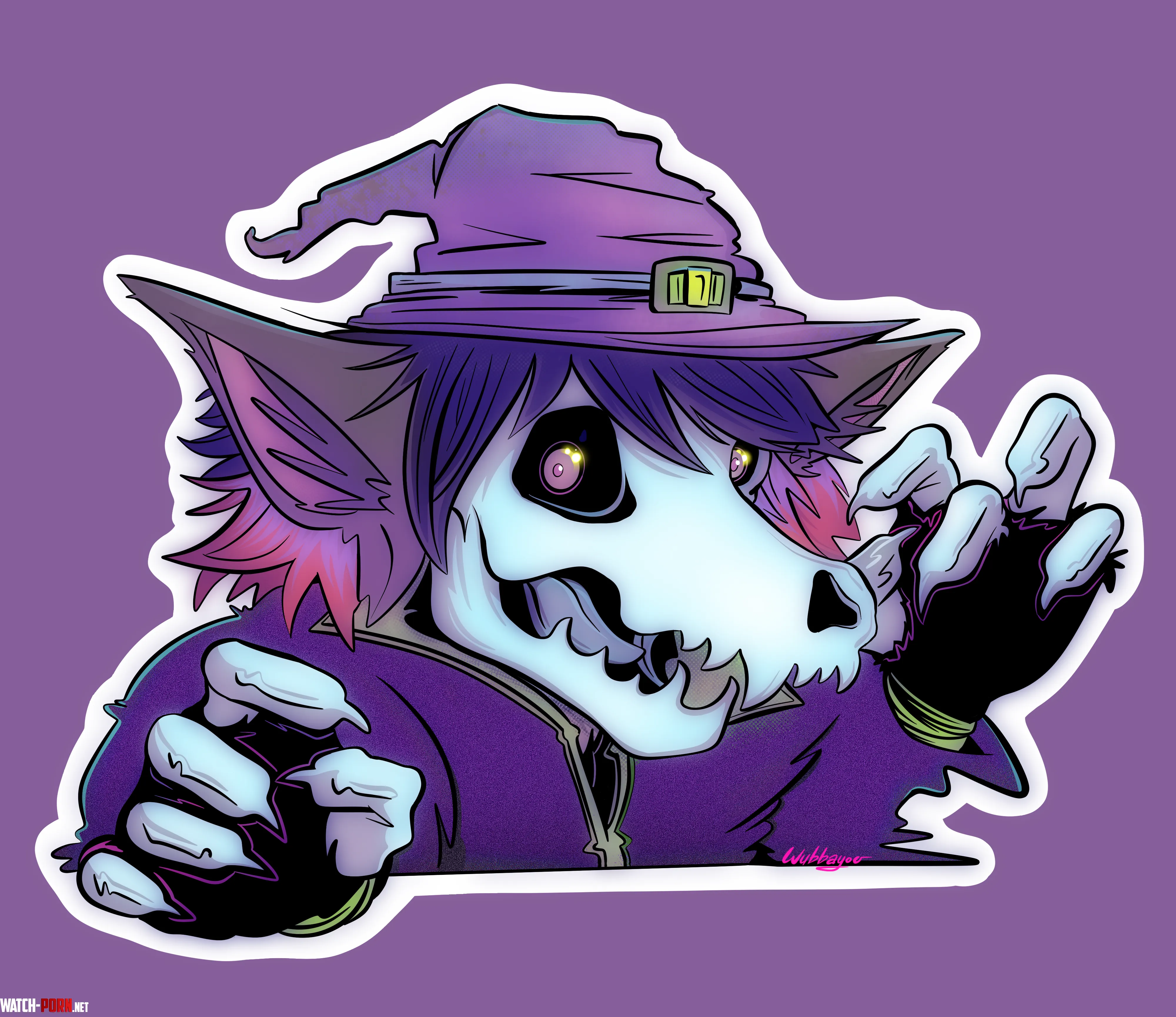 Witchy Skully done as a request art by me by wubbayoo