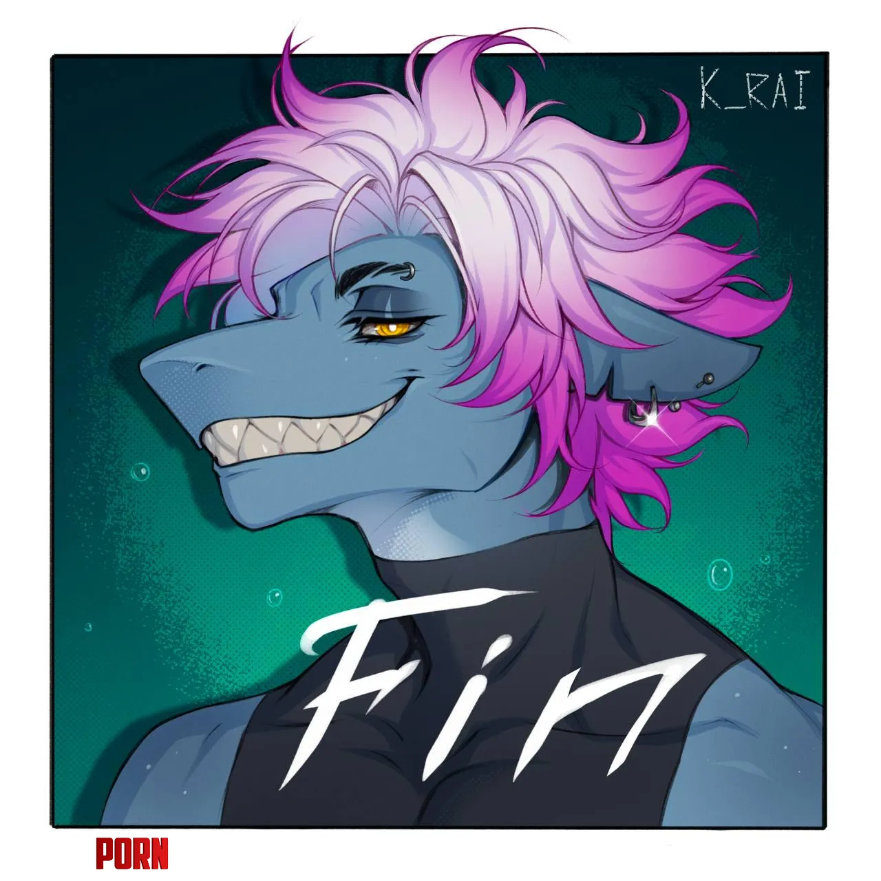 Meet Fin newly born OC  art by me by kkk_rai