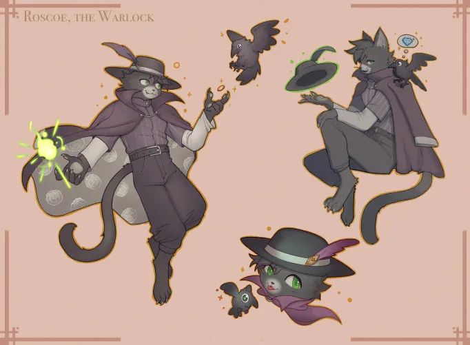 Thumbnail Meet Roscoe the Warlock in Furry Commission by Mangohusein