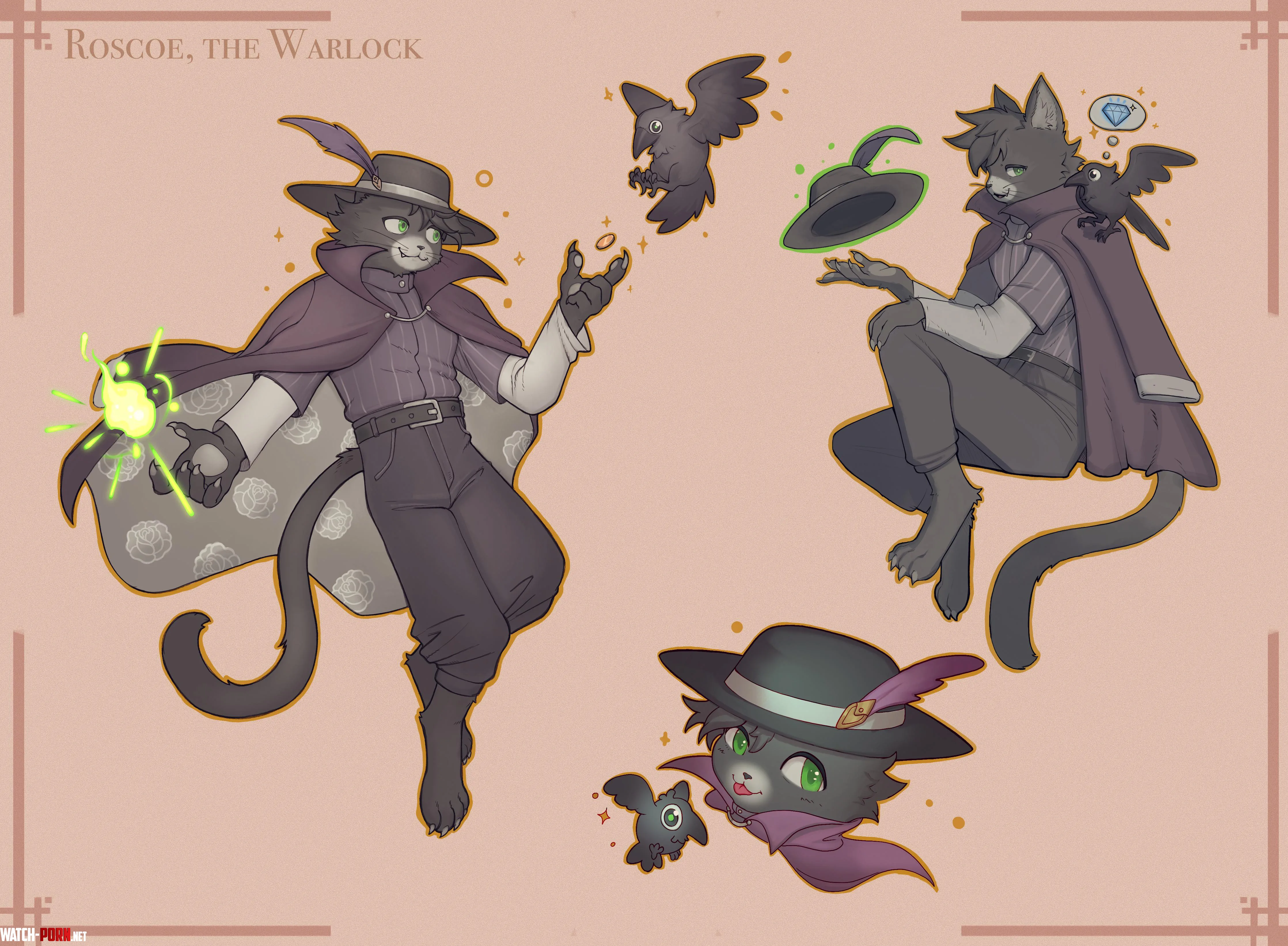 Roscoe the Warlock commission art by me by mangohusein