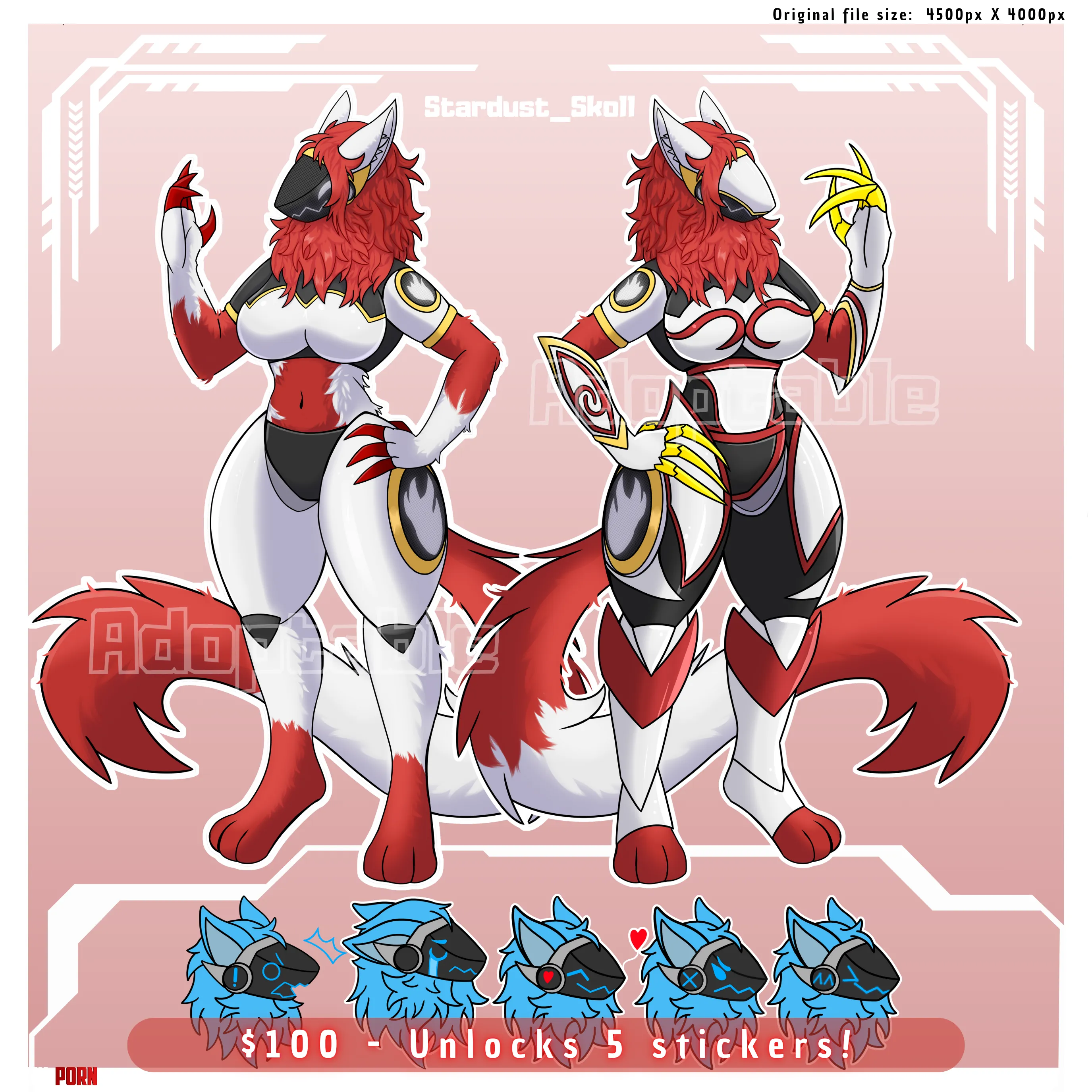 Royal Red Protogen Adopt Art by me        by Skoll_stardust