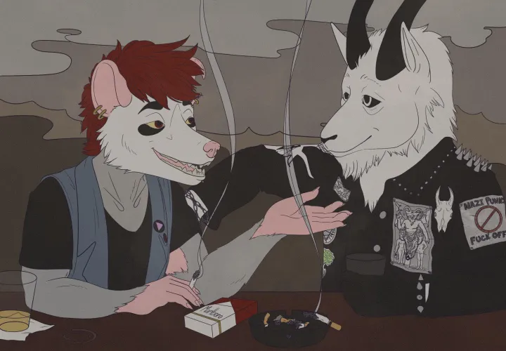 Thumbnail Pro Smoking Art by meowntallyill in Furry World