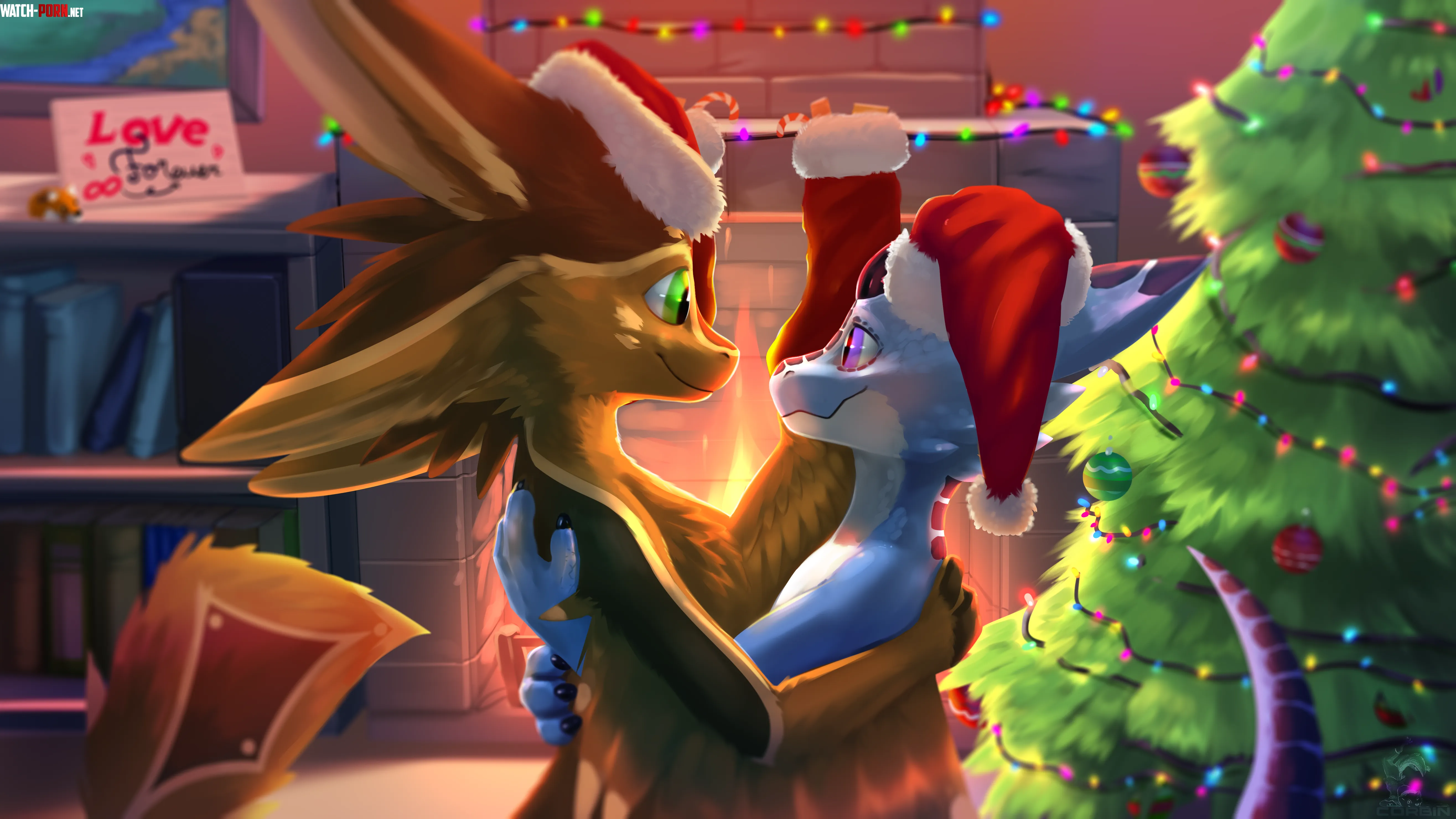 A festive loving embrace Art by me by Roscy