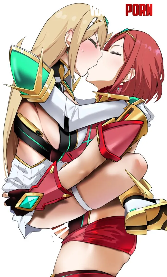 Pyra is lifting up kissing and fucking Mythra Bakkanki  by HereComeTheLewd