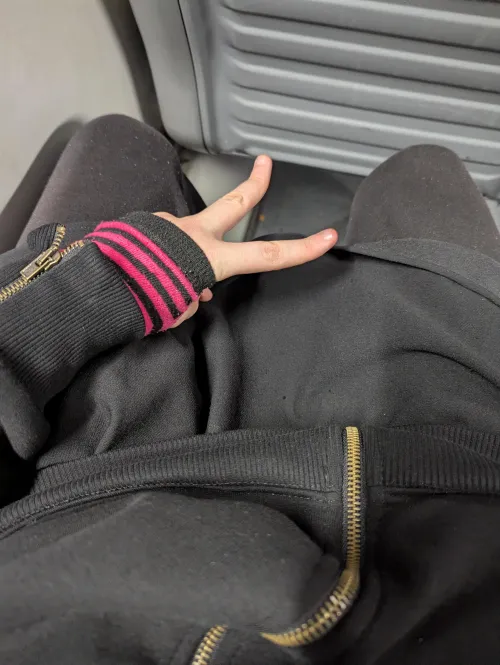 Thumbnail Strutting in Style: Rocking a Skirt in the Train by CottonCandyFemboy