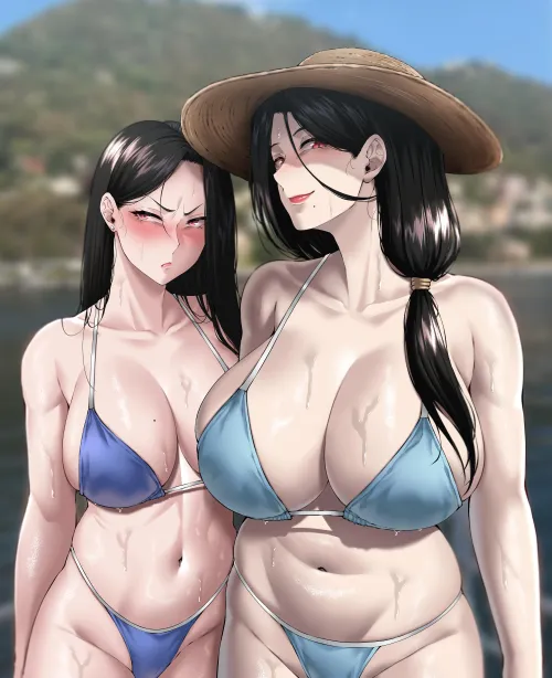 Thumbnail Mother and Daughter Outdoors: An Ecchi Masterpiece by StellarStunning