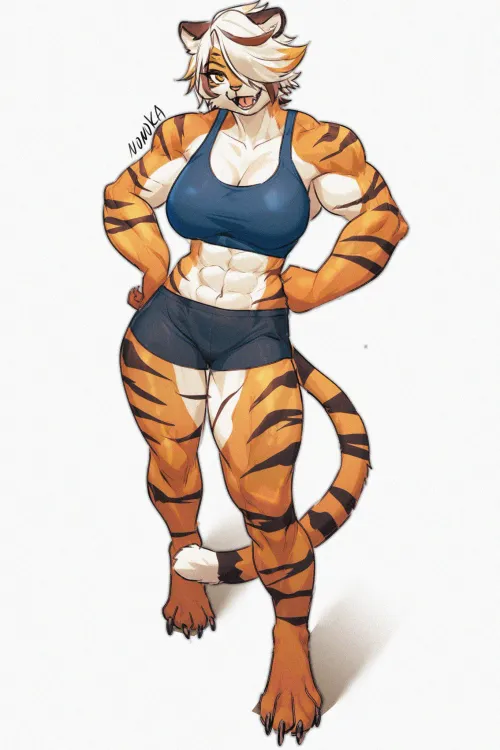 Thumbnail Orange Tiger Original: A_A Massive_Pervert's Creation | fitdrawngirls