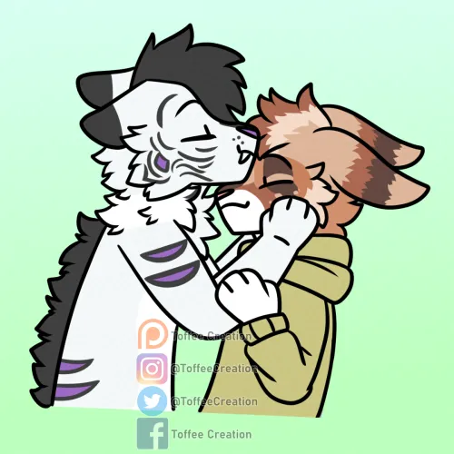 Thumbnail ToffeeCreation Unveils Smooch on the Forehead YCH Work in Furry Art