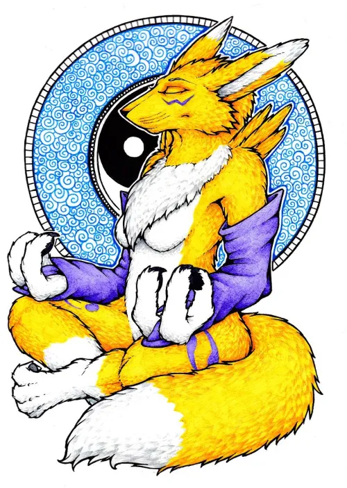 Thumbnail Festive Art: Zen Renamon Wishes Happy New Year | Effective_Army8596