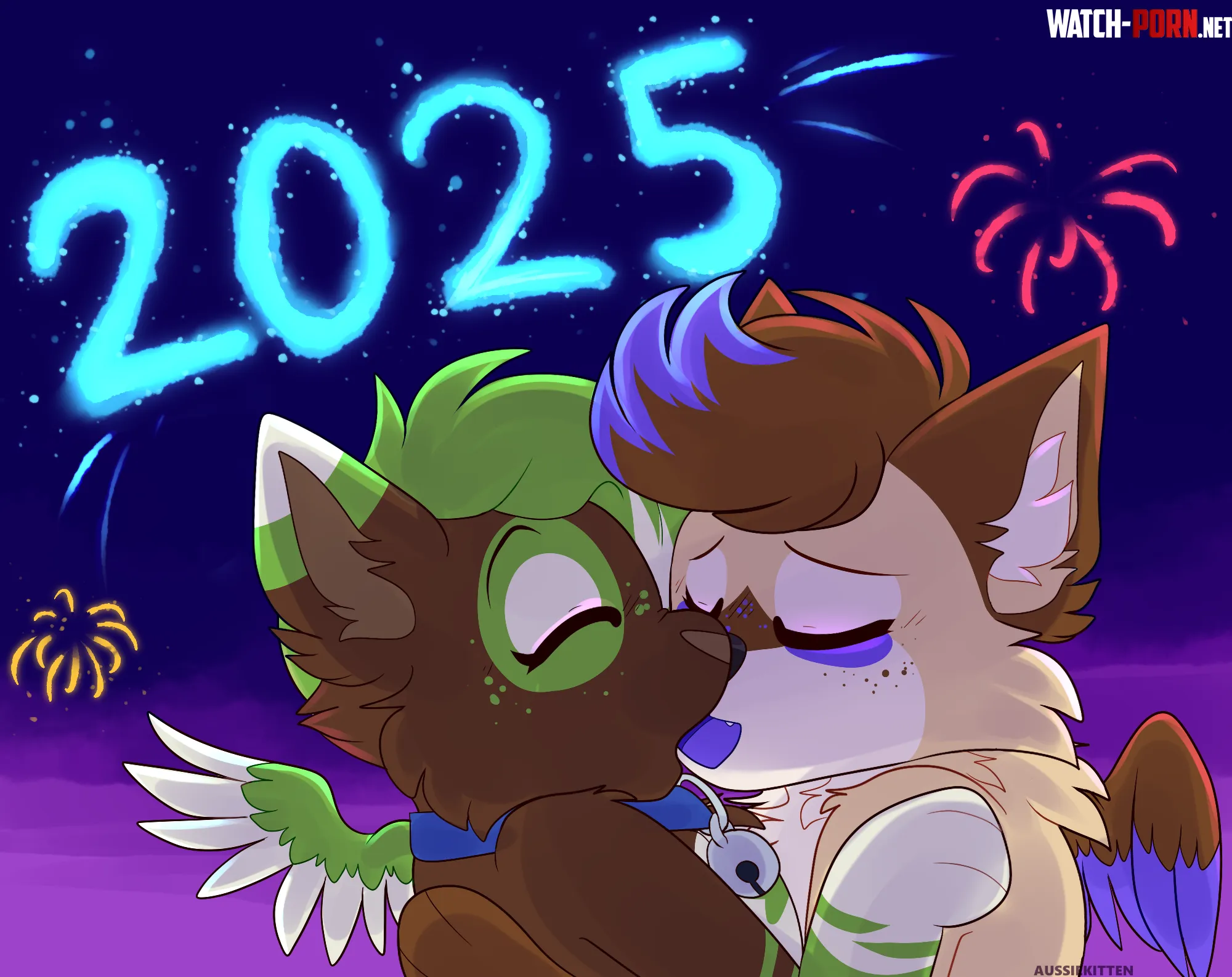 New years kiss  by Aussie_Kitten_