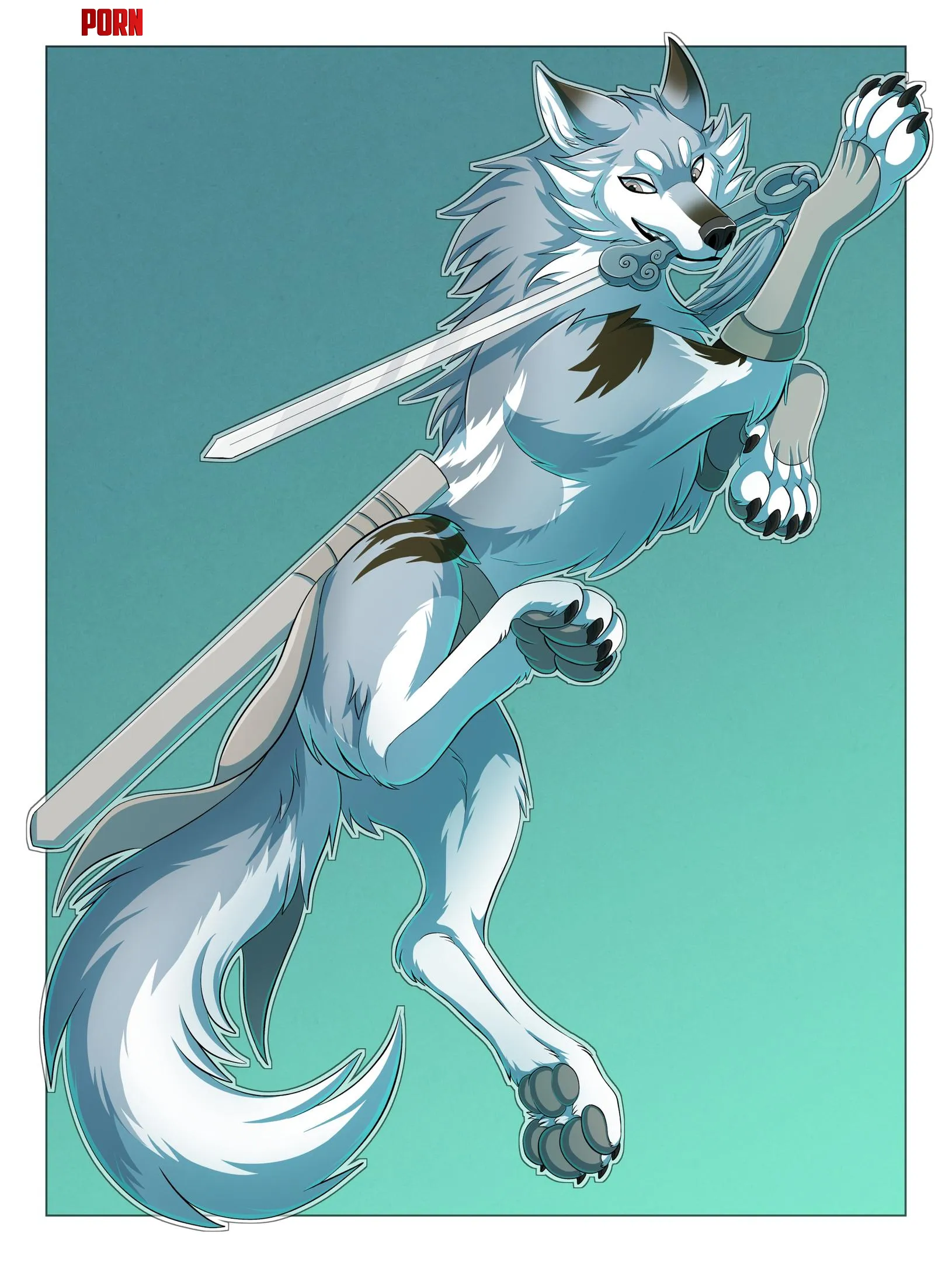 Wolf with sword my character drawn by Zetsin by intendante