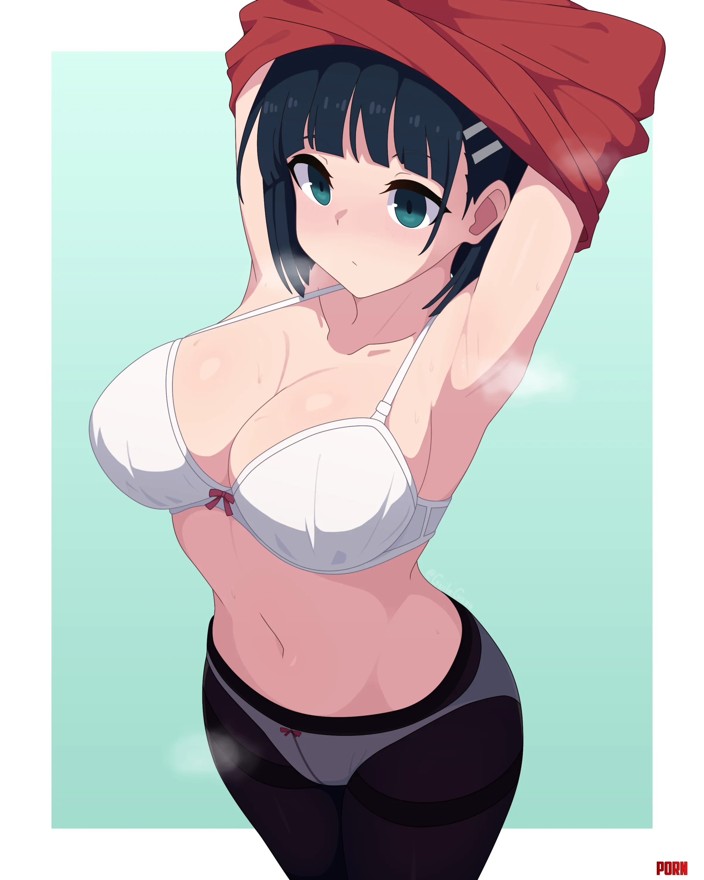 Suguha undressing after a sweaty workout by GuileGaze