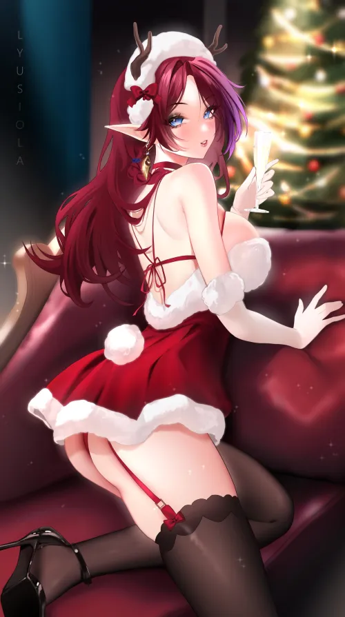 Thumbnail Chasca on Christmas LYUSIOLA Genshin Impact by elegantloveglimmer in the pantsu Category