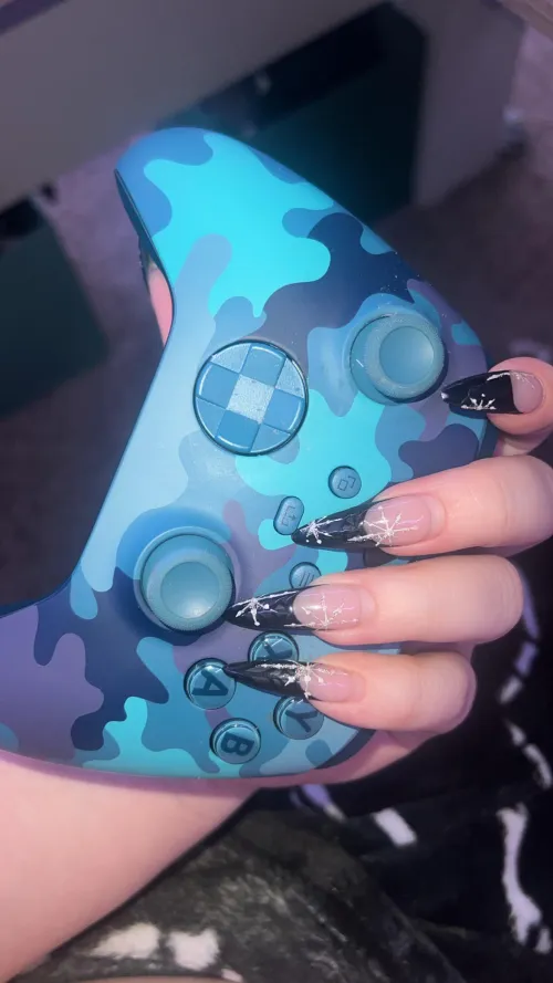 Thumbnail succubusshy Adorns Gamergirl Nails: A Visual Treat in nailFetish Category