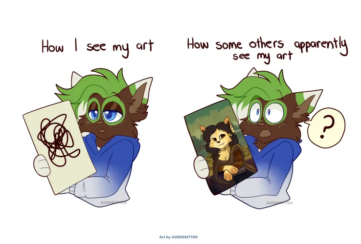 Thumbnail Aussie_Kitten_ Expresses 'Artist Struggles Meme' - Dive into Furry Humor