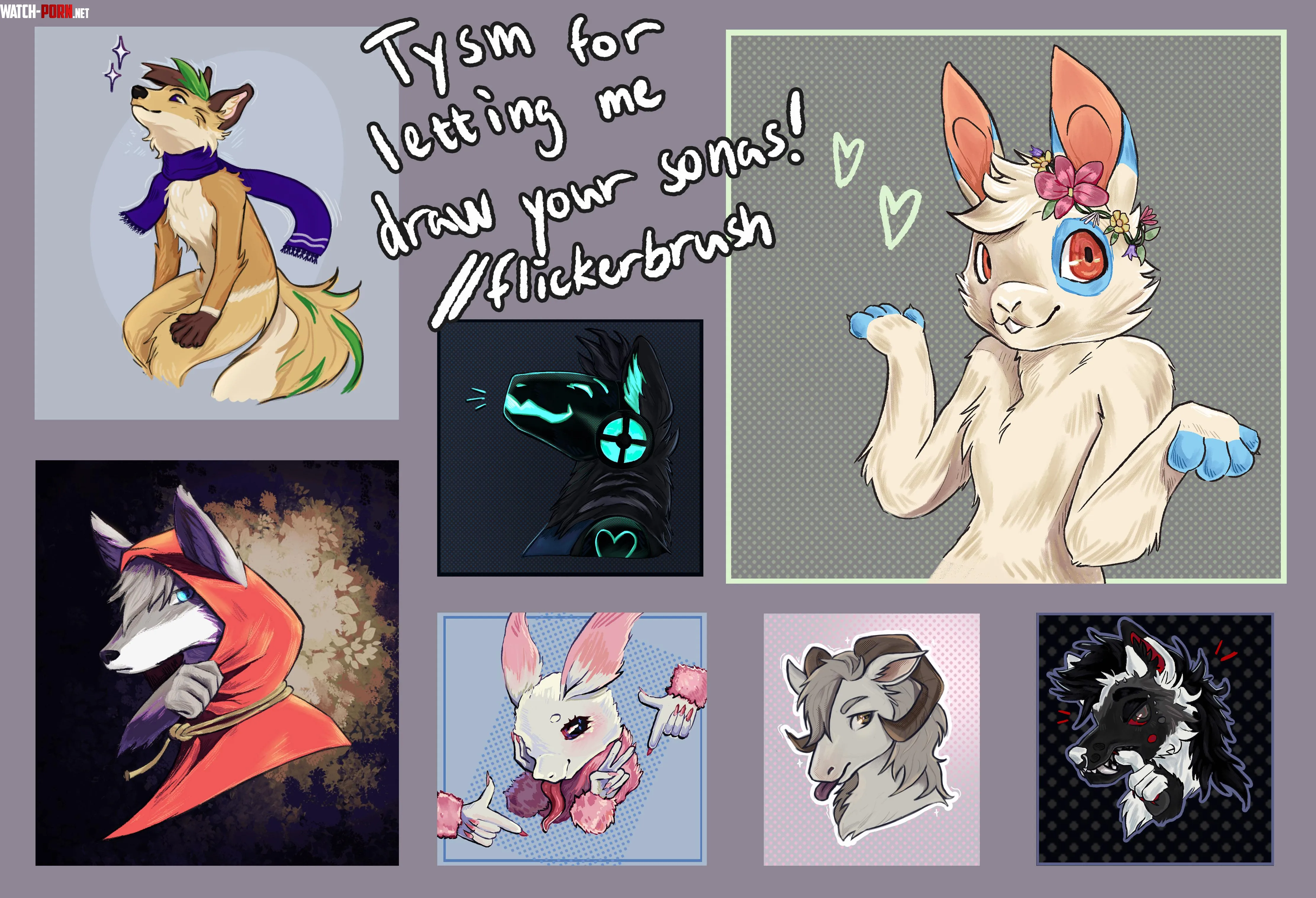 Made these freebies in 2 days thank you all who sent me your beautiful sonas and OCs by NoThankYou444