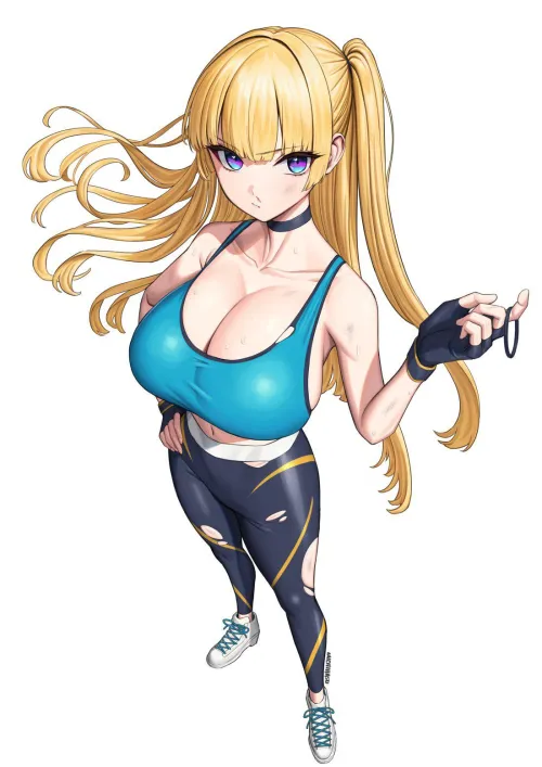 Thumbnail llamanatee Showcases Sportswear Lina Michihasu Original in BigAnimeTiddies