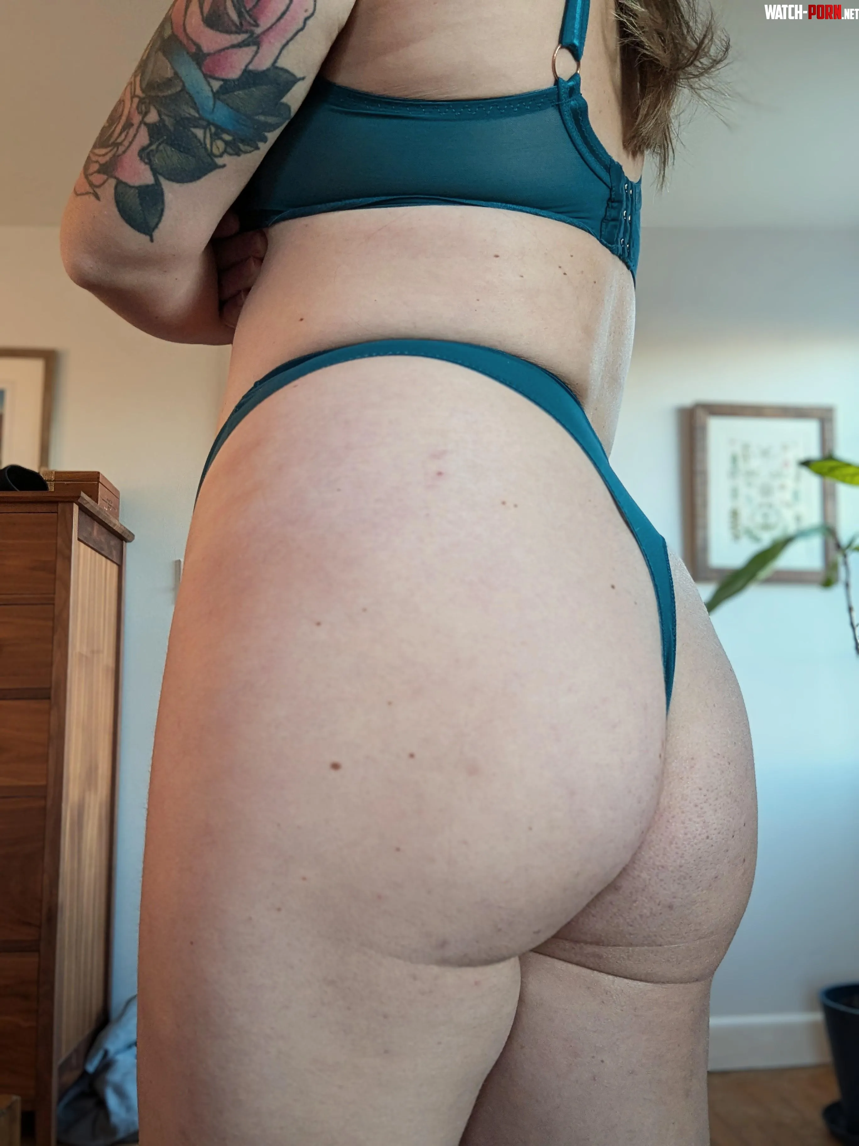 Sheer green thong on my MILF body  by MicksSluttyWife