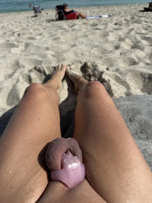 Thumbnail Chastity at the Beach: A Sissy's Experience by Karenfille