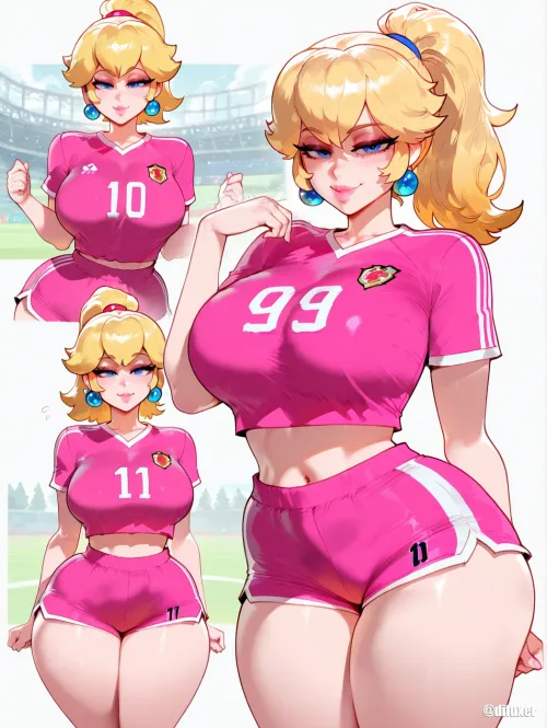 Thumbnail Loud_Work9550: Princess Peach Strikes a Pose in Soccer Outfit