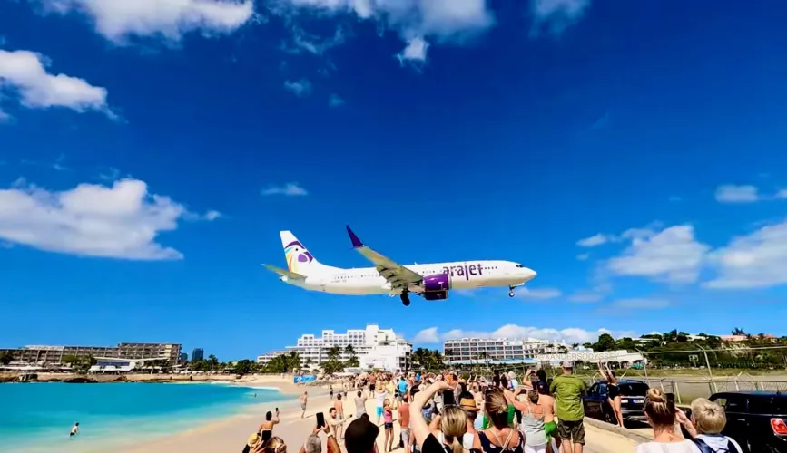 Thumbnail Arajet Landing at Princess Juliana International Airport Over Maho Beach on Saint Martin by XandersOdyssey