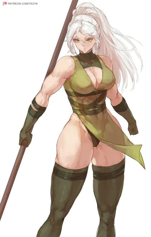 Thumbnail Discover the Exquisite Whitehaired Warrior Art by Tezy8 | StarvingArtist2000